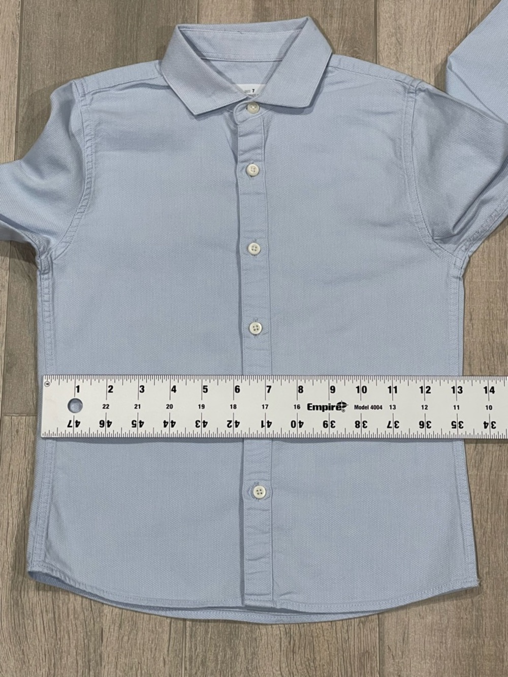 ZARA Boys Slim Fit Dress Shirt Size 7 (122 cm) Light Blue Button Down - Picture 6 of 9